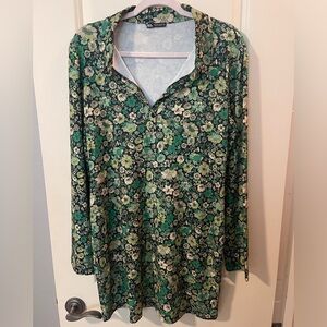 Zara Green Floral Jersey Mini Dress